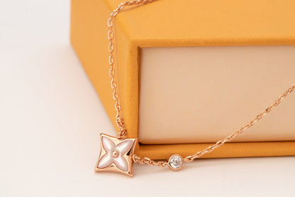 ¡®Veyra Jewelry¡¯STAR PINK MOP 1 DIAMOND PINK GOLD NECKLACE