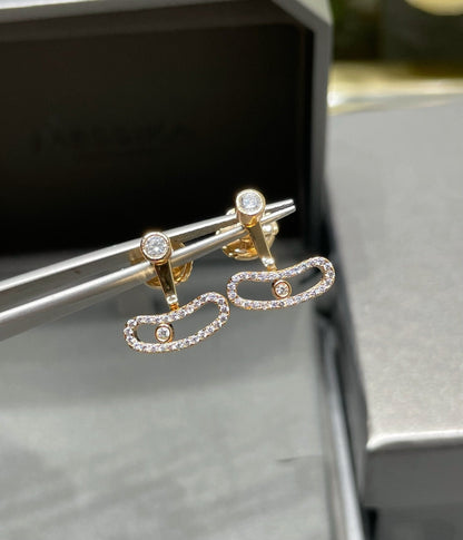 [Veyra Jewelry]MOVE UNO PINK GOLD DIAMOND EARRINGS