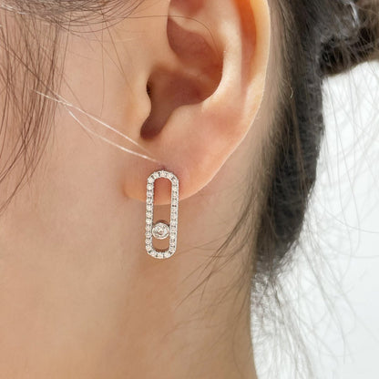 [Veyra Jewelry]MOVE UNO STUD DIAMOND PAVED EARRINGS