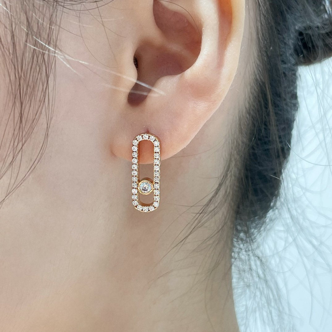 [Veyra Jewelry]MOVE UNO STUD DIAMOND PAVED EARRINGS