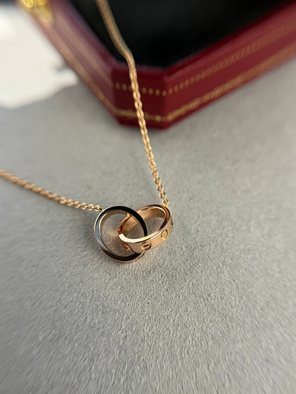 ¡®Veyra Jewelry¡¯LOVE NECKLACE DOUBLE RING PINK GOLD