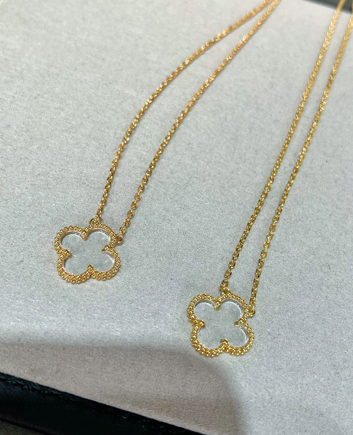 ¡®Veyra Jewelry¡¯CLOVER ROCK CRYSTAL ROSE GOLD NECKLACE