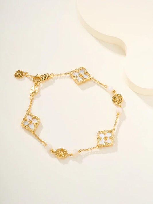 [Veyra Jewelry]B.C.L ENAMELED Three-Flower Bracelet£¨Trumpet)