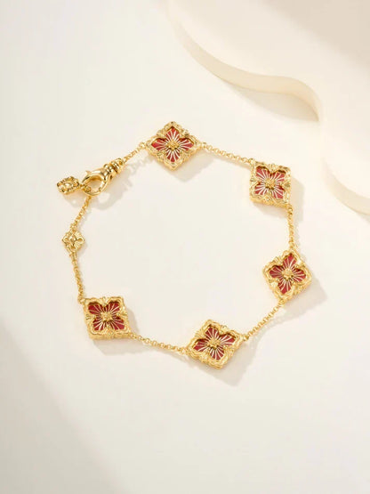 [Veyra Jewelry]B.C.L ENAMELED Five-Flower Bracelet£¨Various Colors)