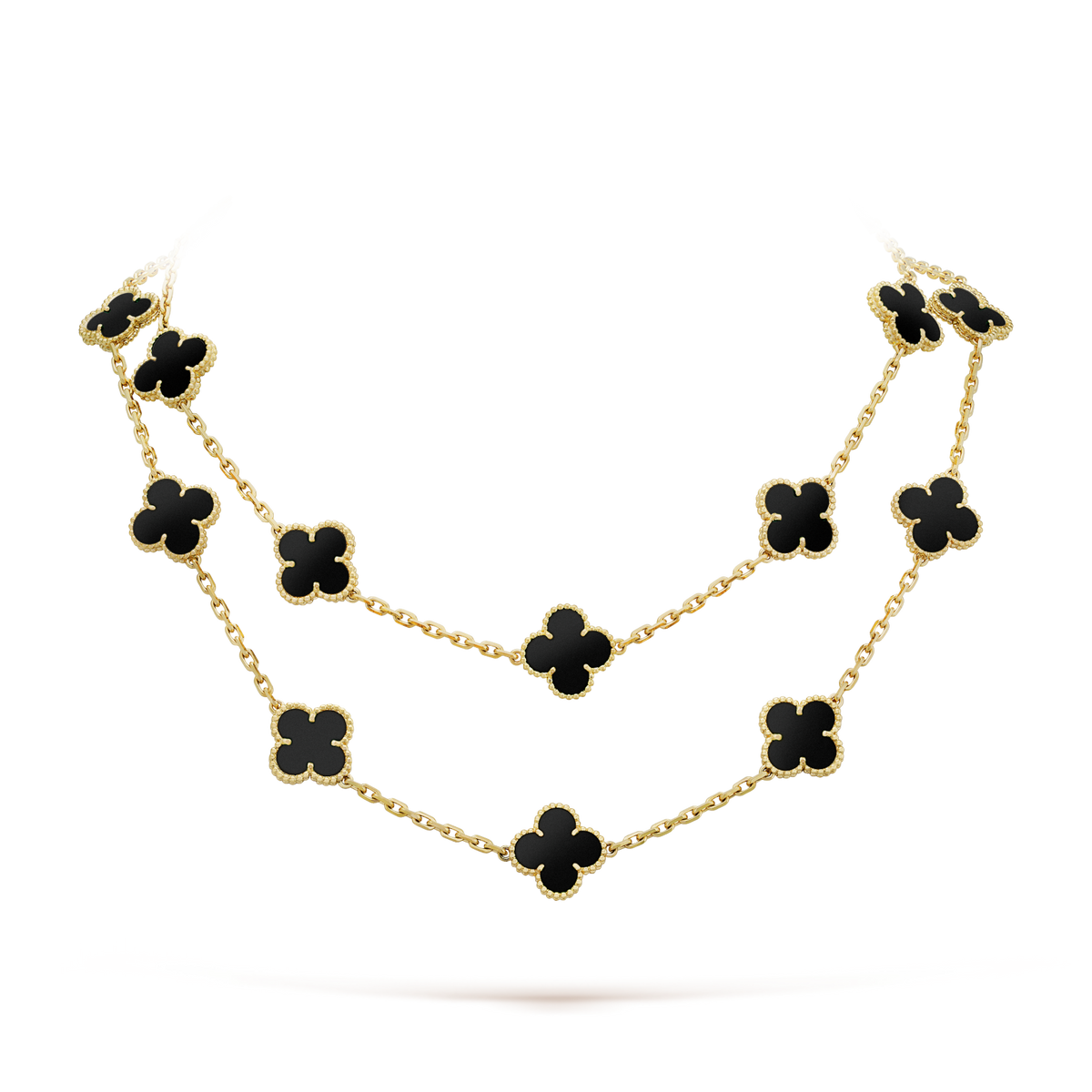 ¡®Veyra Jewelry¡¯CLOVER 20 MOTIFS ONYX NECKLACE