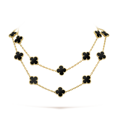 ¡®Veyra Jewelry¡¯CLOVER 20 MOTIFS ONYX NECKLACE