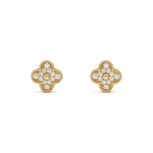 ¡®Veyra Jewelry¡¯CLOVER MEDIUM 1 MOTIFS FUll DIAMOND EARRINGS