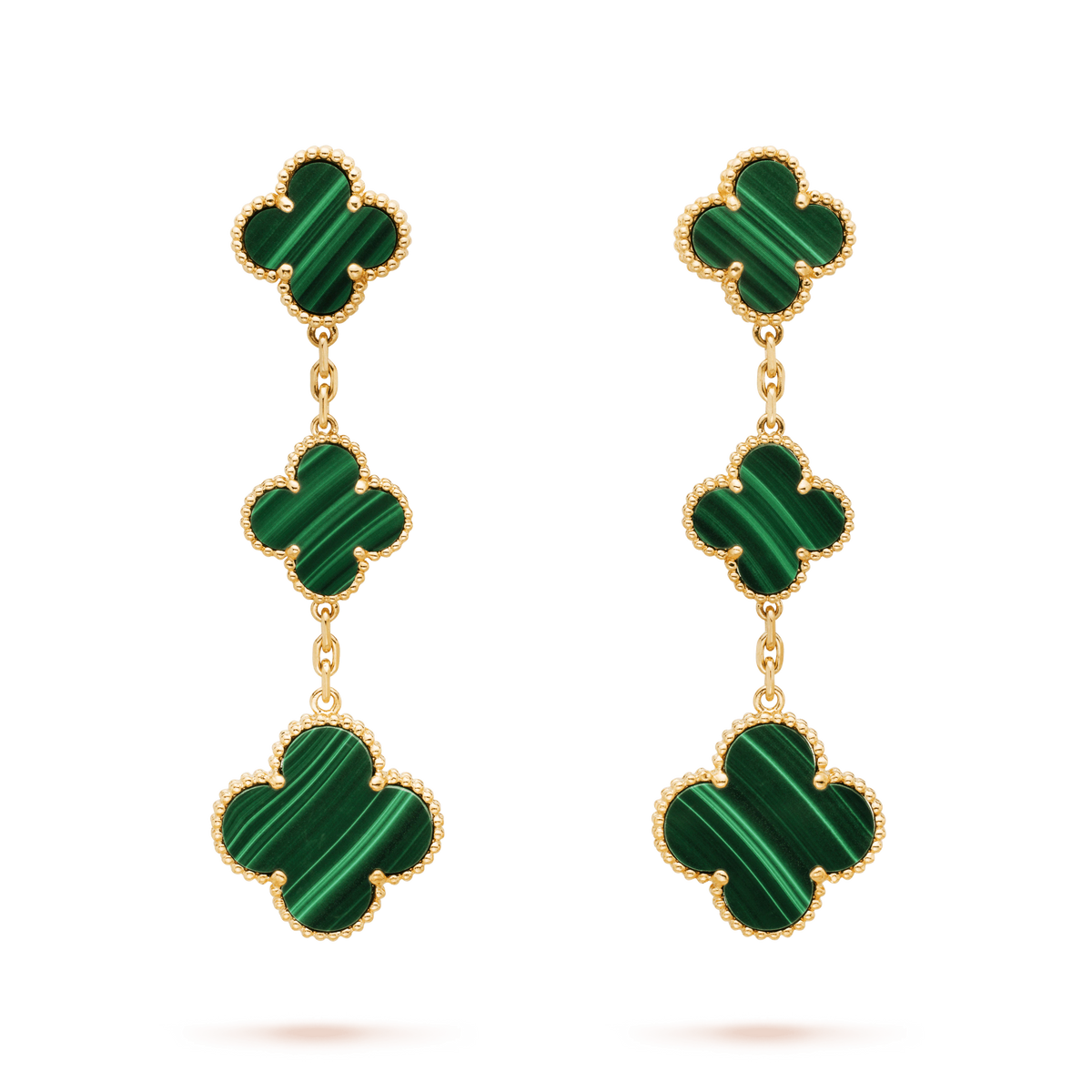 ¡®Veyra Jewelry¡¯CLOVER MALACHITE 3 MOTIFS GOLD