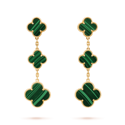 ¡®Veyra Jewelry¡¯CLOVER MALACHITE 3 MOTIFS GOLD