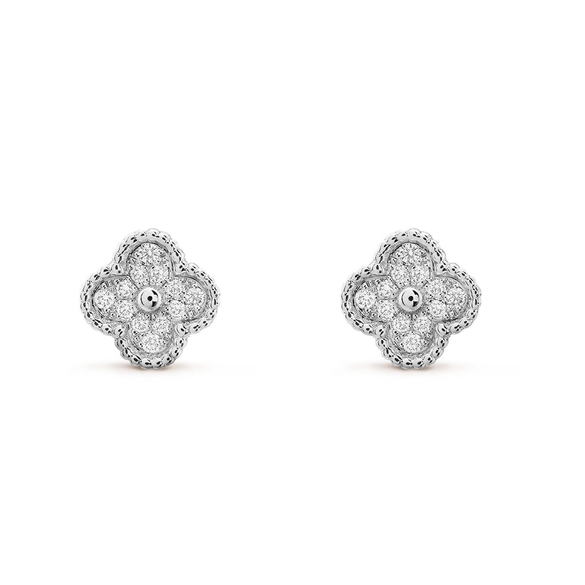 ¡®Veyra Jewelry¡¯CLOVER MINI DIAMOND STUD EARRINGS