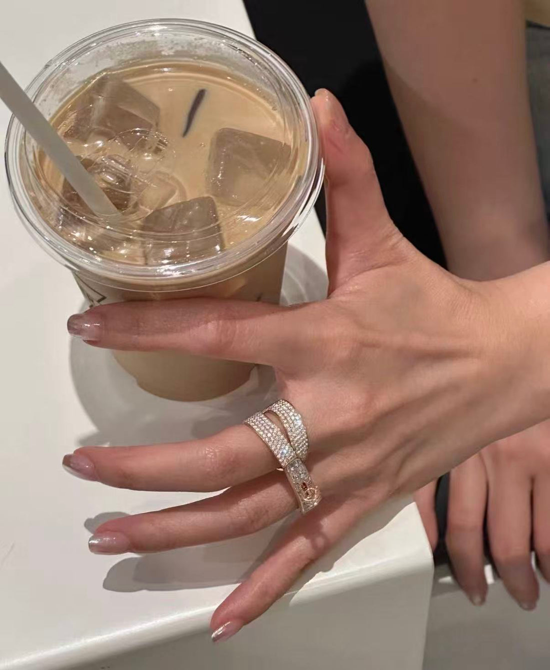 ¡®Veyra Jewelry¡¯NEW STYLE FULL CIRCLE DOUBLE DIAMOND RING