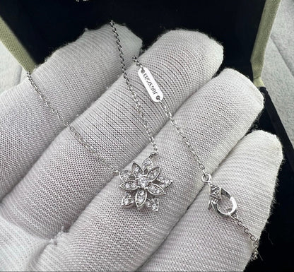 [Veyra Jewelry] Full Diamond Hollow Lotus Necklace Set