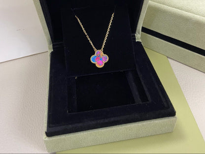[Veyra Jewelry] 2026 New Plum Red Four-Leaf Clover Necklace