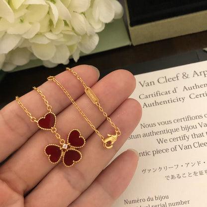 [Veyra Jewelry] Gold-tone Red Heart Pendant