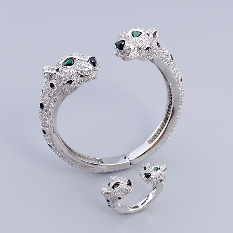 [Veyra Jewelry] Full Diamond Panther Bangle & Ring