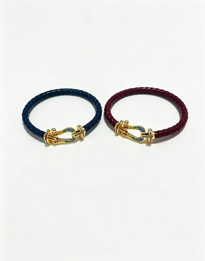 ¡®Veyra Jewelry2026 New Horseshoe Buckle Leather Couple Bracelet