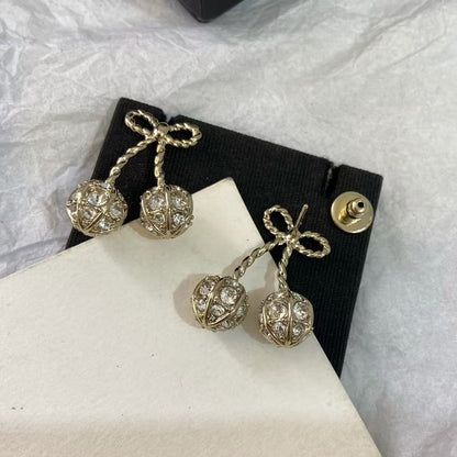 [Veyra Jewelry] Cherry Crystal Pavé Necklace & Stud Earrings& SeracelettB