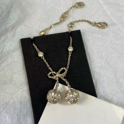 [Veyra Jewelry] Cherry Crystal Pavé Necklace & Stud Earrings& SeracelettB