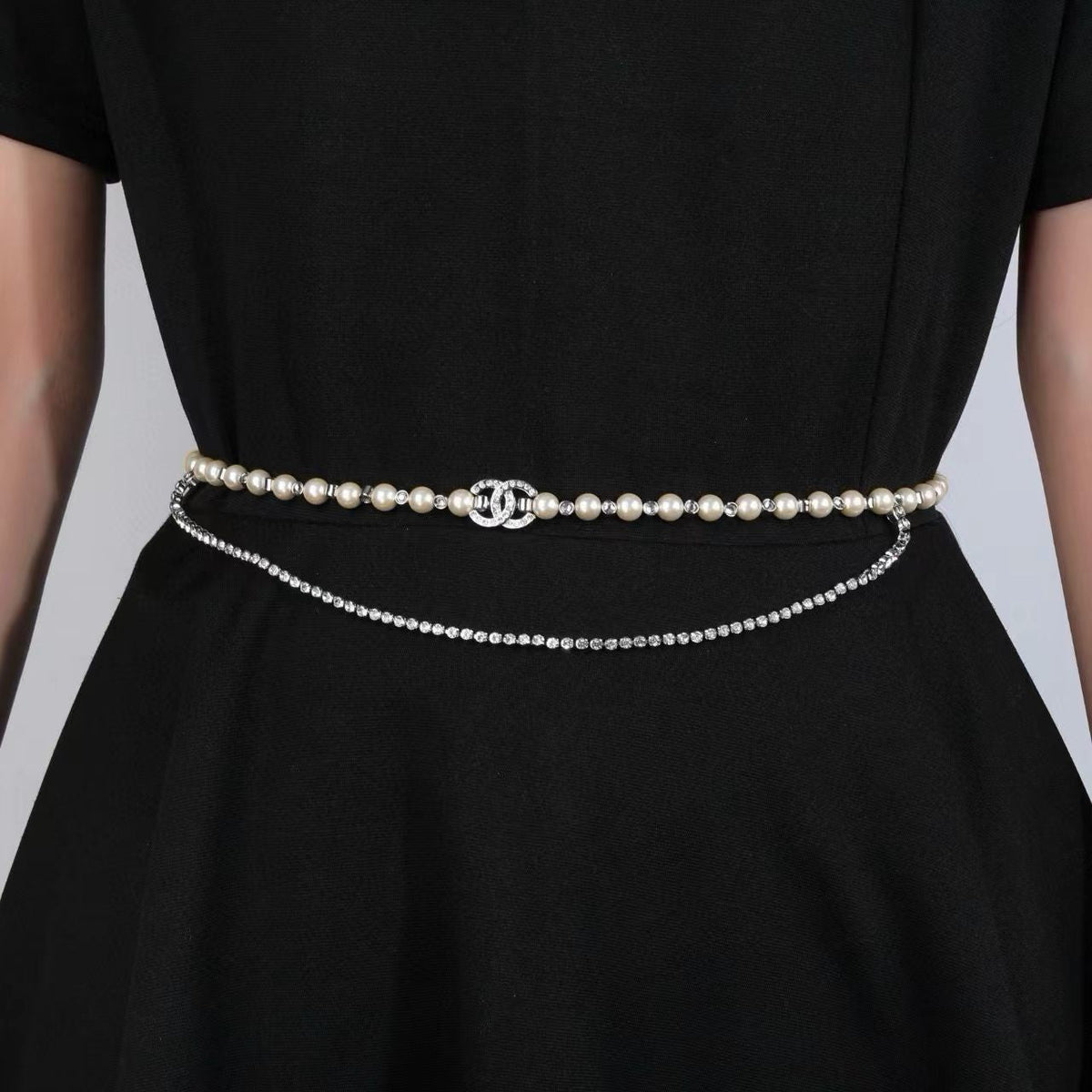 [Veyra Jewelry]Double C Pearl Waist Chain