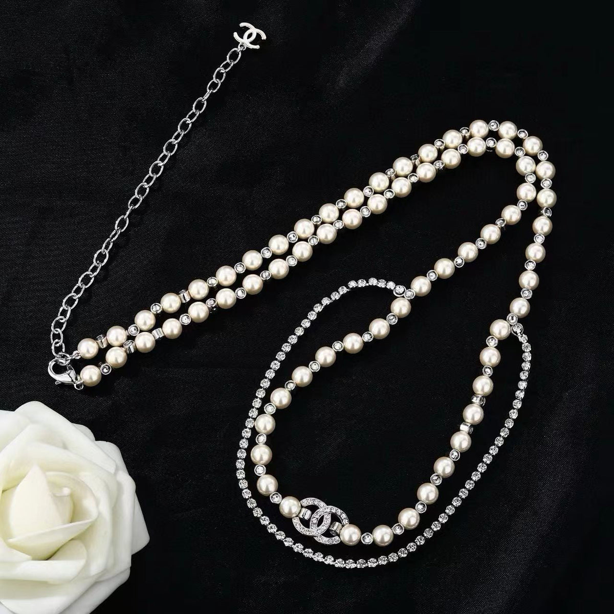 [Veyra Jewelry]Double C Pearl Waist Chain