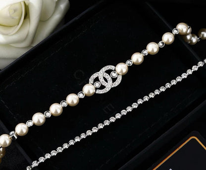 [Veyra Jewelry]Double C Pearl Waist Chain