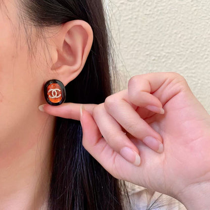 [Veyra Jewelry]Amber & Glass Stud Earrings