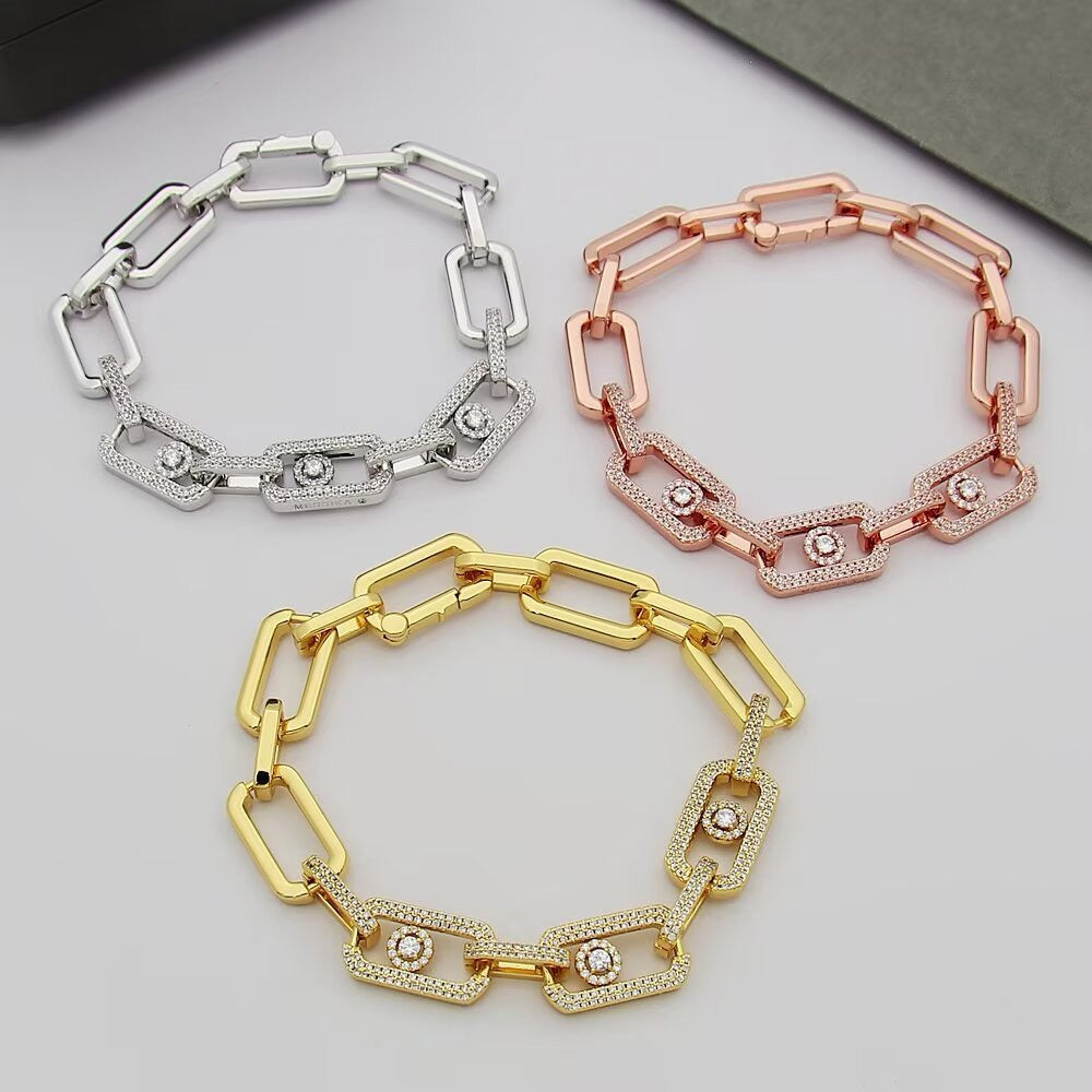 [Veyra Jewelry]Large Full Diamond Unisex Sliding Bracelet with Moissanite