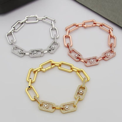 [Veyra Jewelry]Large Full Diamond Unisex Sliding Bracelet with Moissanite
