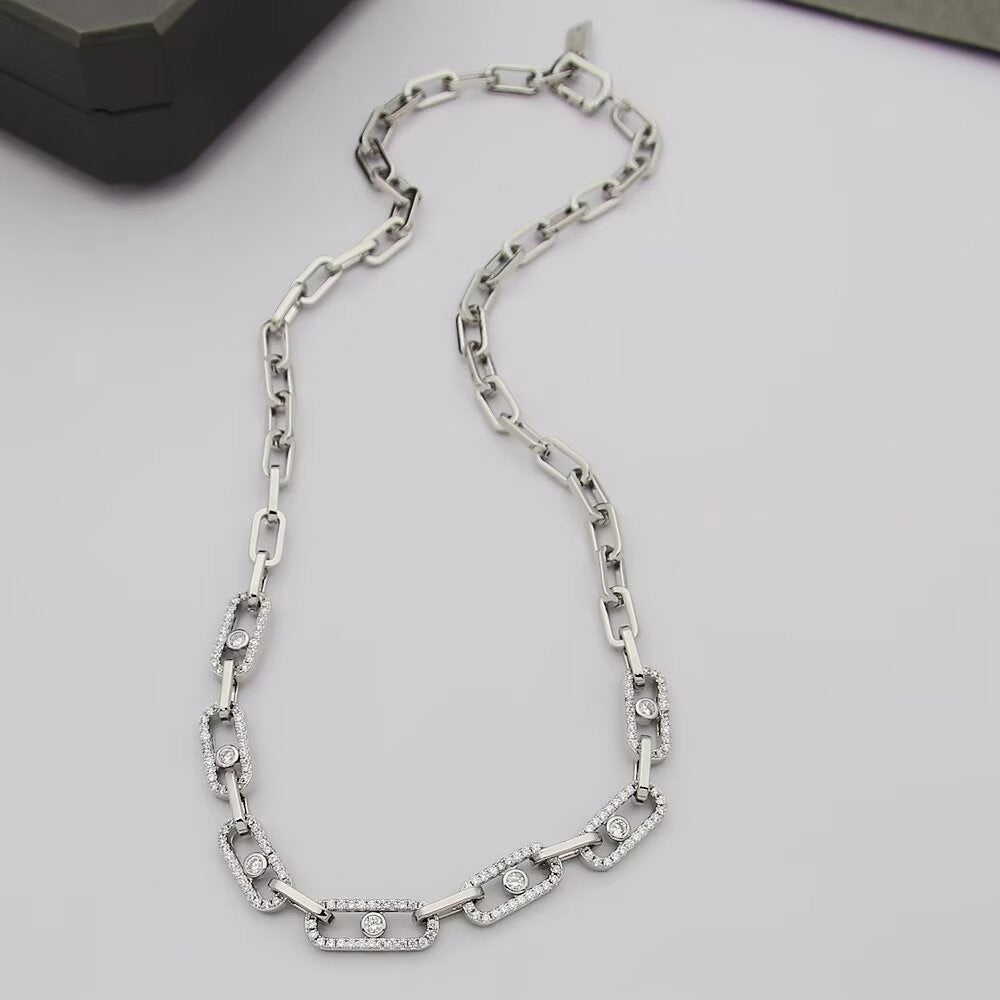 [Veyra Jewelry]Move Link Pave Diamond Necklace