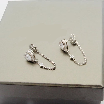 [Veyra Jewelry]My Twin Heart Chain Earrings