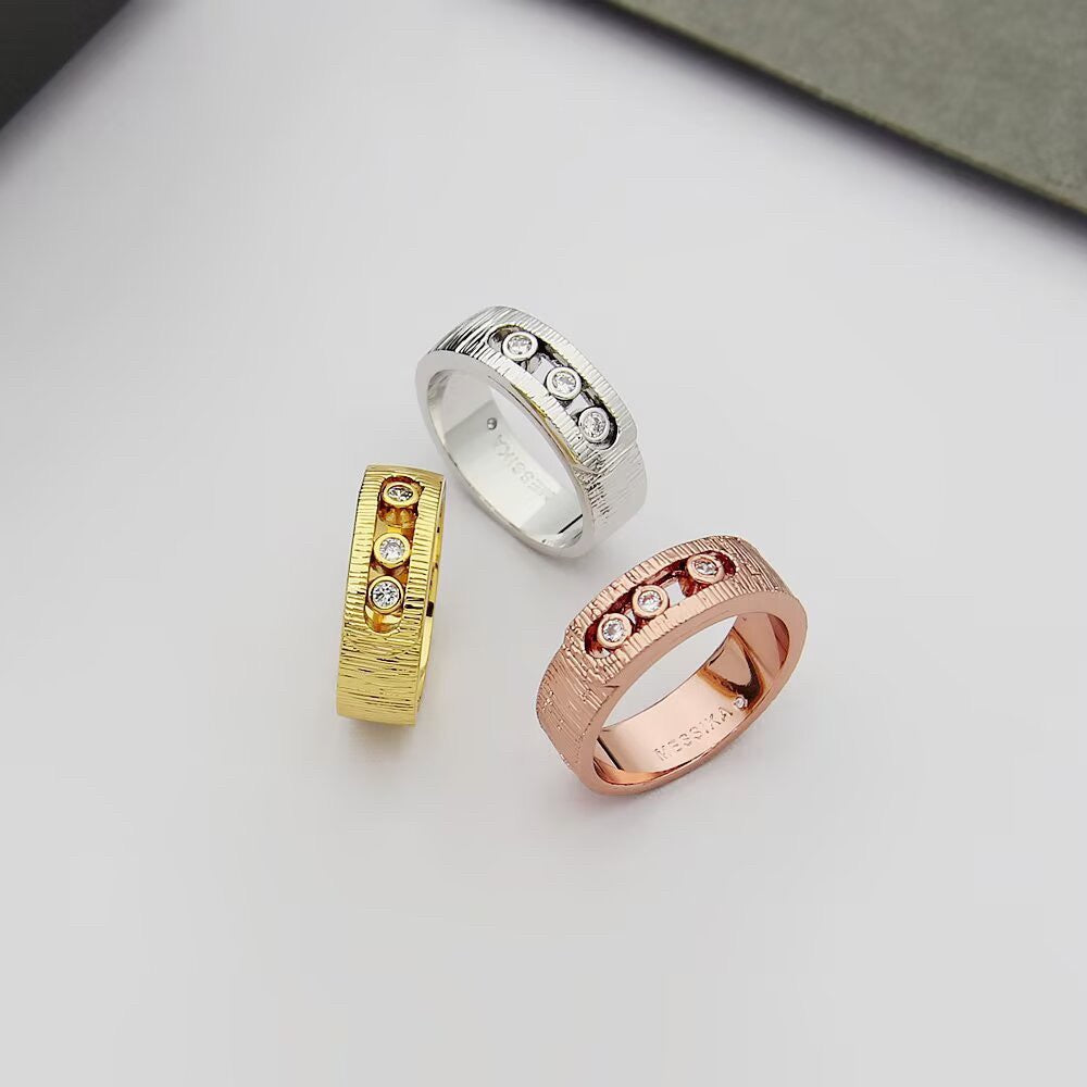 [Veyra Jewelry]Move Wide 3 Moving Diamond Men's Ring
