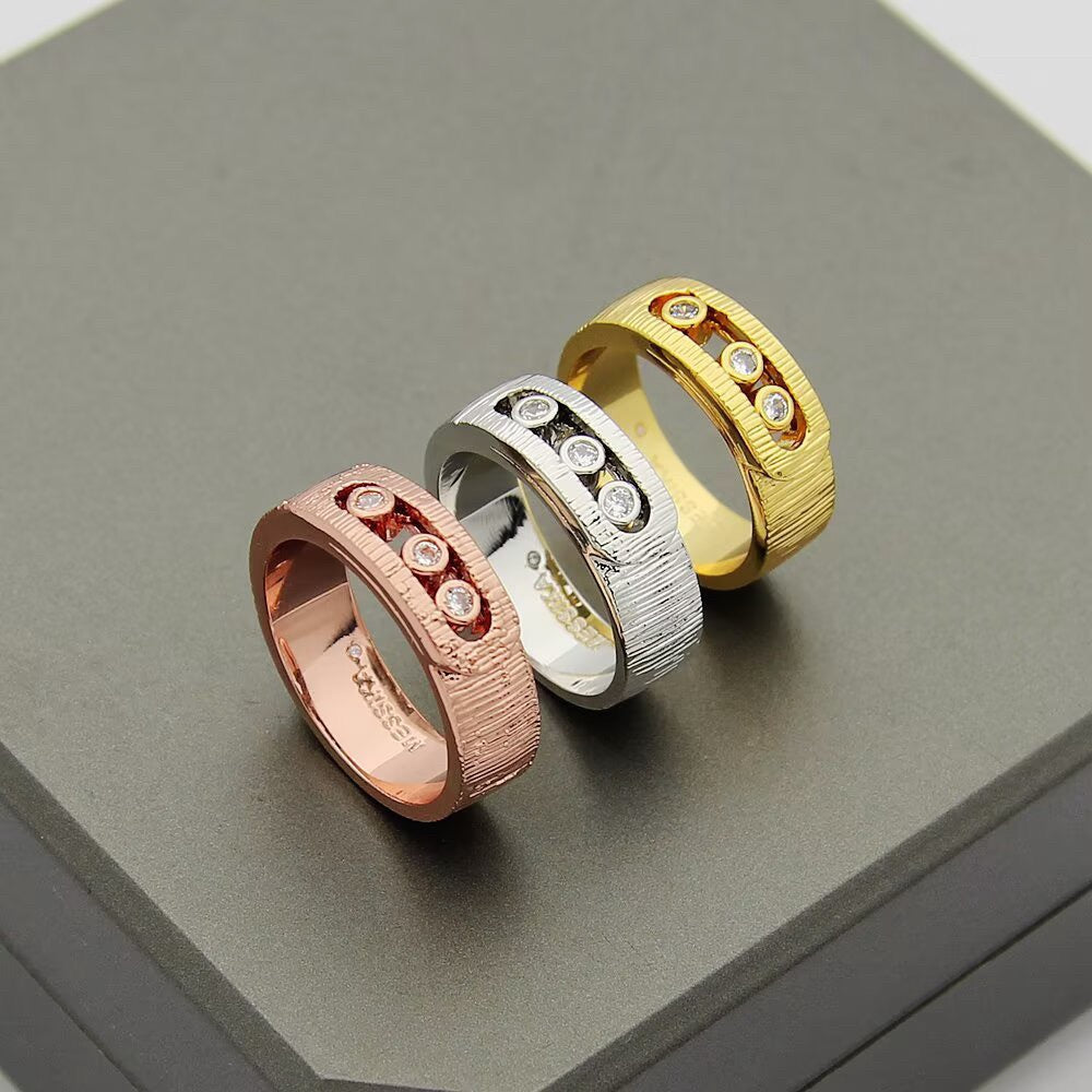 [Veyra Jewelry]Move Wide 3 Moving Diamond Men's Ring