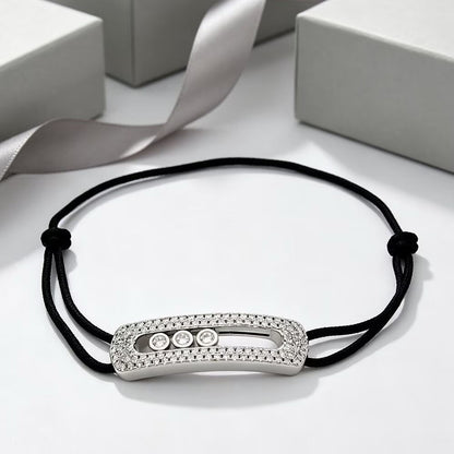 [Veyra Jewelry]Care(Large-4mm) pink cord pavé bracelet