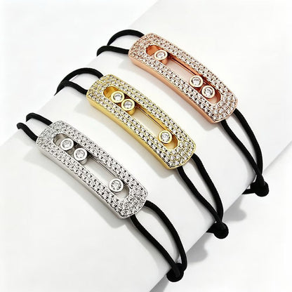 [Veyra Jewelry]Care(Large-4mm) pink cord pavé bracelet
