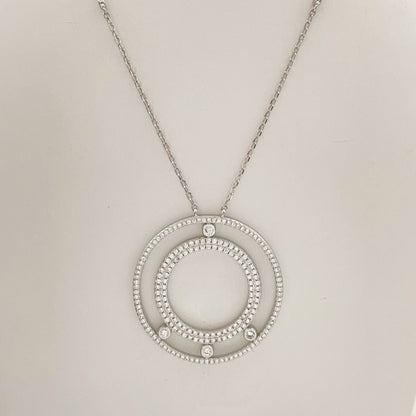 [Veyra Jewelry] Move Romane Pavé Diamond Sliding Circle Long Necklace