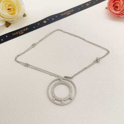 [Veyra Jewelry] Move Romane Pavé Diamond Sliding Circle Long Necklace