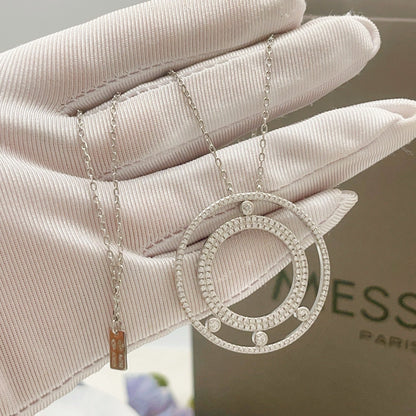 [Veyra Jewelry] Move Romane Pavé Diamond Sliding Circle Long Necklace