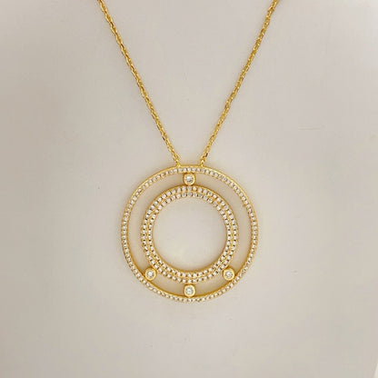 [Veyra Jewelry] Move Romane Pavé Diamond Sliding Circle Long Necklace