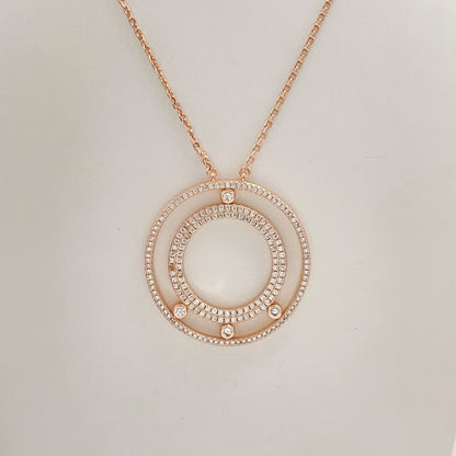 [Veyra Jewelry] Move Romane Pavé Diamond Sliding Circle Long Necklace
