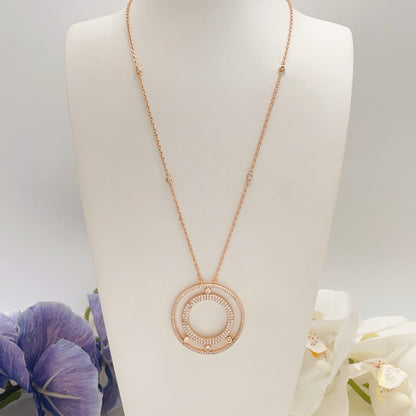 [Veyra Jewelry] Move Romane Pavé Diamond Sliding Circle Long Necklace