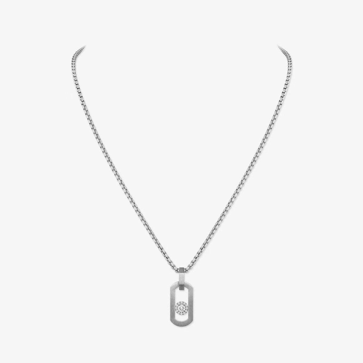 [Veyra Jewelry]So Move Paper‑Clip Sliding Diamond Necklace