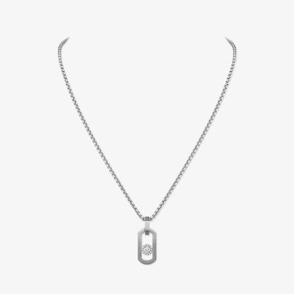 [Veyra Jewelry]So Move Paper‑Clip Sliding Diamond Necklace
