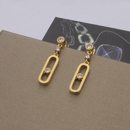 [Veyra Jewelry] Move Uno Drop Earrings, Movable Stone