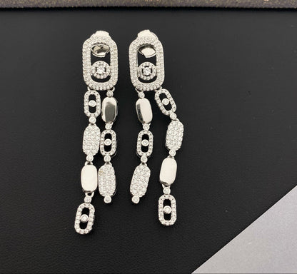 [Veyra Jewelry] Move Link Long Tassel Earrings, Movable Stones