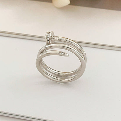 ¡®Veyra Jewelry¡¯Juste un Clou Double‑Loop Diamond‑Set Ring