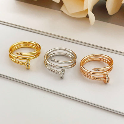 ¡®Veyra Jewelry¡¯Juste un Clou Double‑Loop Diamond‑Set Ring