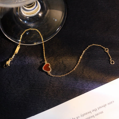 ¡®Veyra Jewelry¡¯Sweet Alhambra Mini Carnelian Heart Bracelet