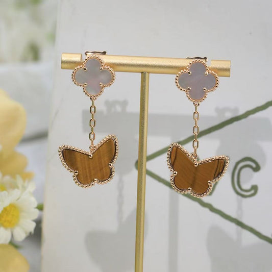 ¡®Veyra Jewelry¡¯CLOVER MEDIUM 1 MOTIFS CARNELIAN  DIAMOND earrings