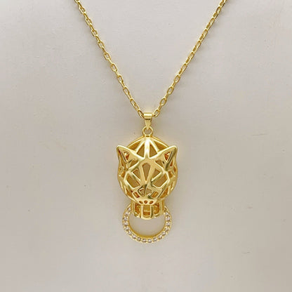 ¡®Veyra Jewelry¡¯Openwork Panther‑Head Doorknocker Necklace