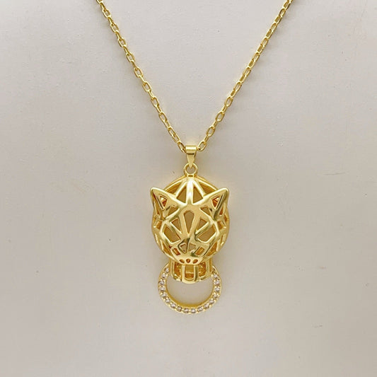 ¡®Veyra Jewelry¡¯Openwork Panther‑Head Doorknocker Necklace